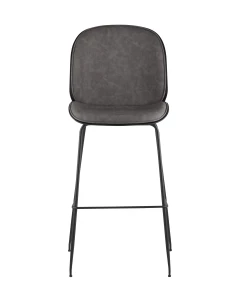 Второе фото. Стул барный Beetle PU со спинкой серый 2 шт