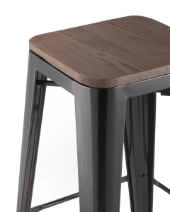 Стул барный TOLIX WOOD черный глянцевый