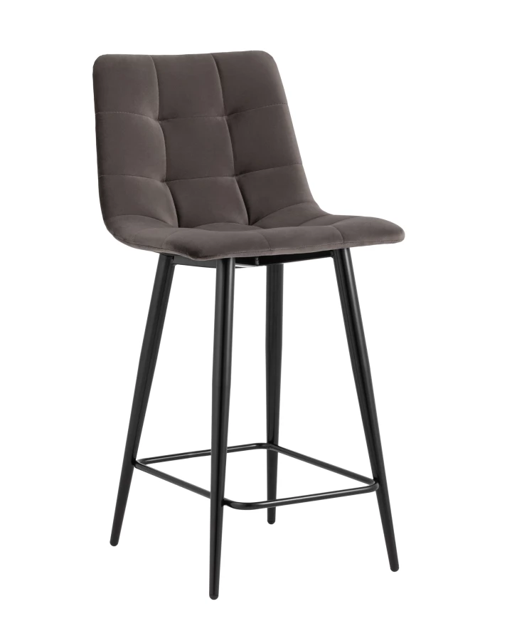 Стул полубарный Джанго велюр пепельно-серый высота сиденья 60 см (изображение №1)