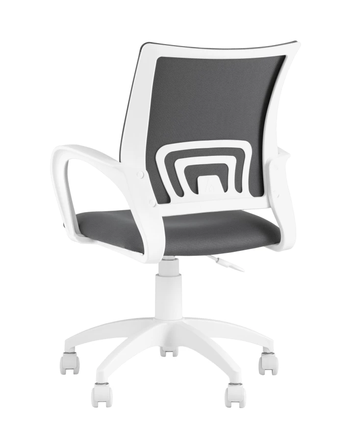 Кресло офисное Topchairs ST-BASIC-W серая ткань крестовина белый пластик (изображение №6)