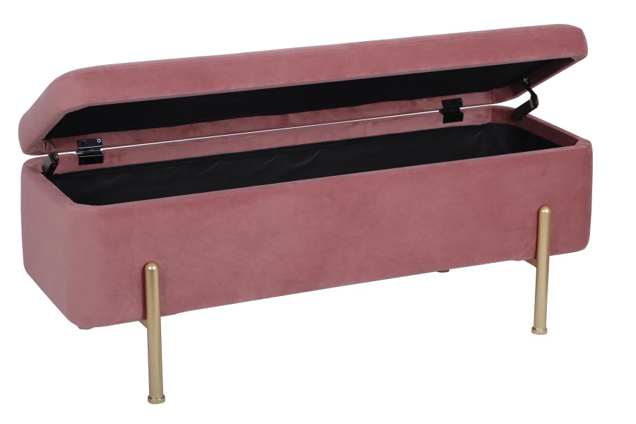 Банкетка Болейн с ящиком велюр розовый (изображение №2)