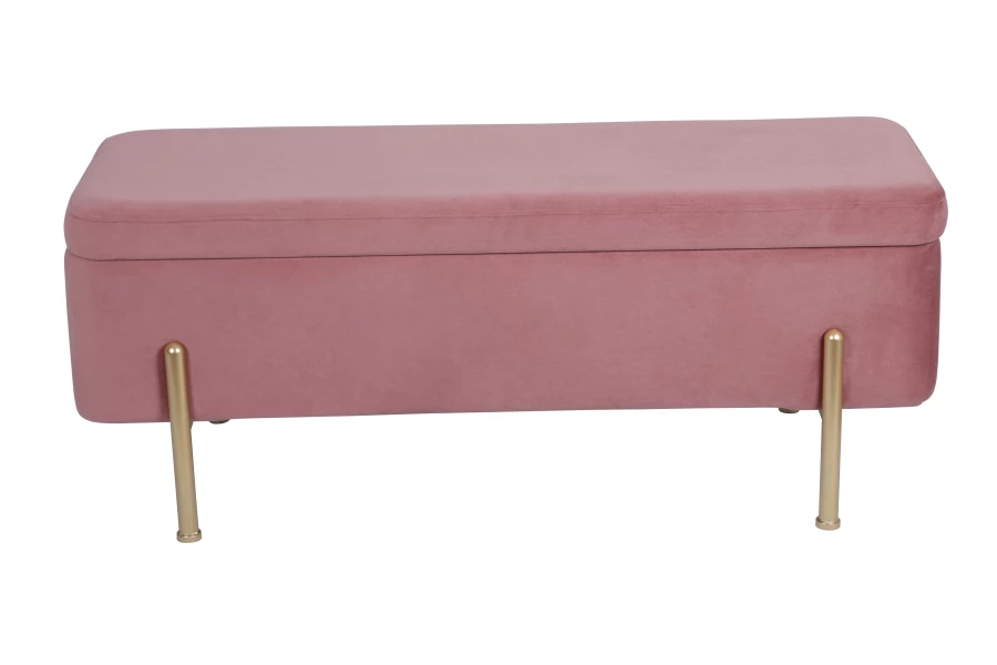 Банкетка Болейн с ящиком велюр розовый (изображение №6)