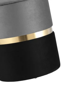 Пуф Кэрри с ящиком велюр серо-черный