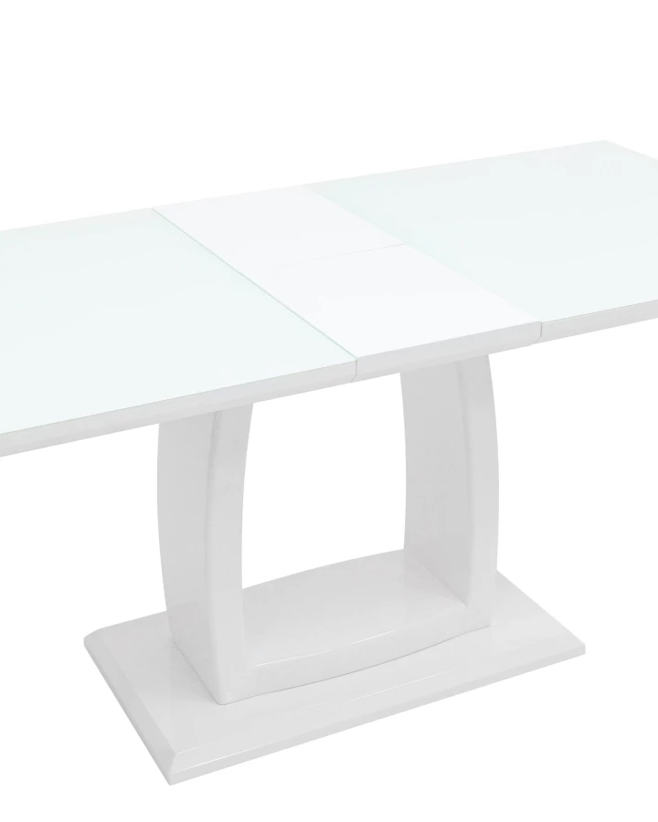 Стол обеденный Орлеан раскладной 140-170*80 глянцевый белый (изображение №4)