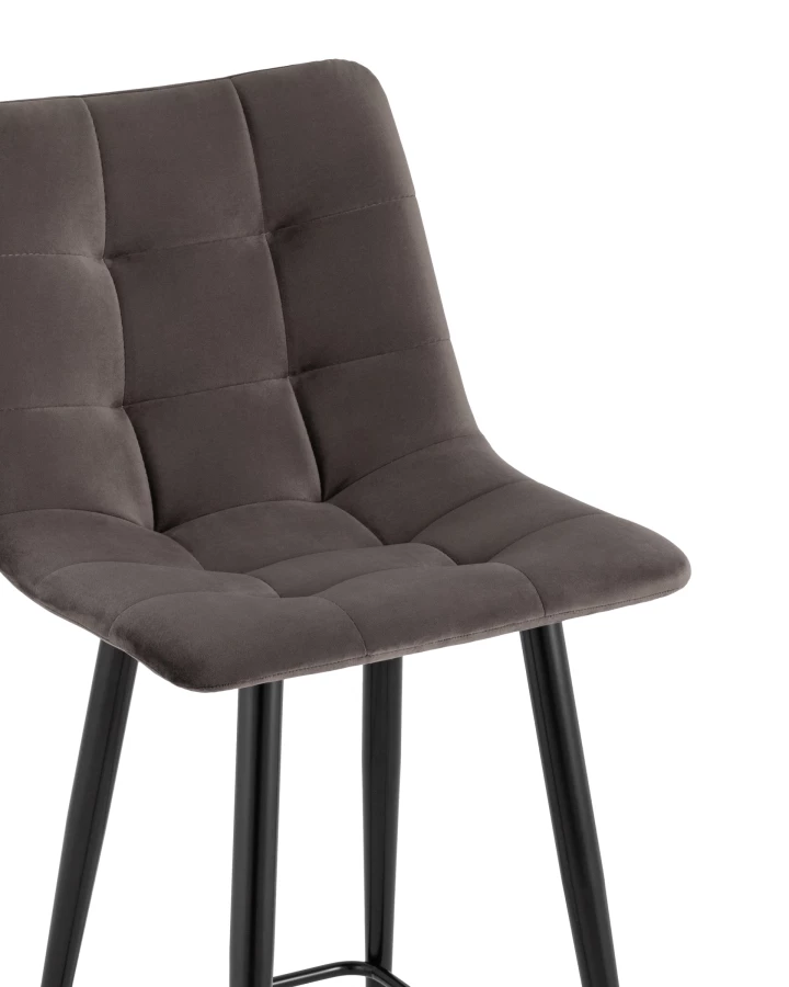 Стул полубарный Джанго велюр пепельно-серый высота сиденья 60 см (изображение №2)