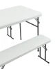 Комплект стола и двух скамеек Кейт белый (изображение №4)
