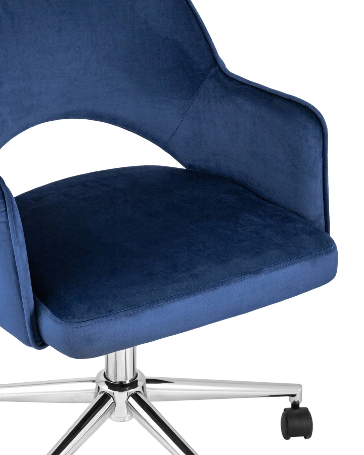 Кресло компьютерное Кларк велюр синий (изображение №7)