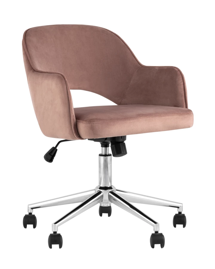 Кресло компьютерное Кларк велюр розовый (изображение №1)