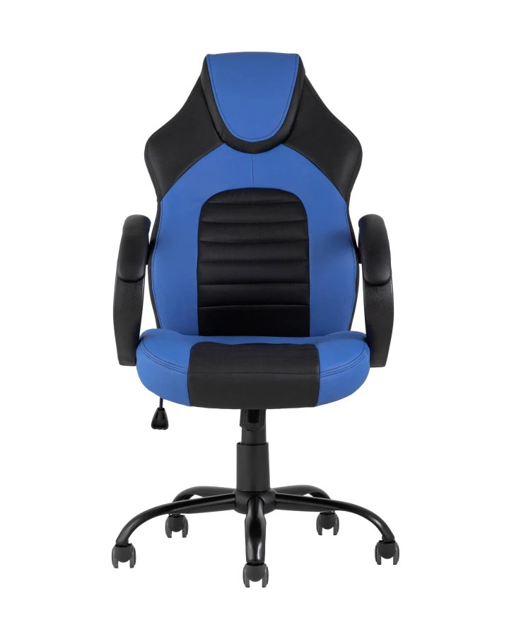 Кресло игровое TopChairs Racer Midi черно-синее (изображение №3)