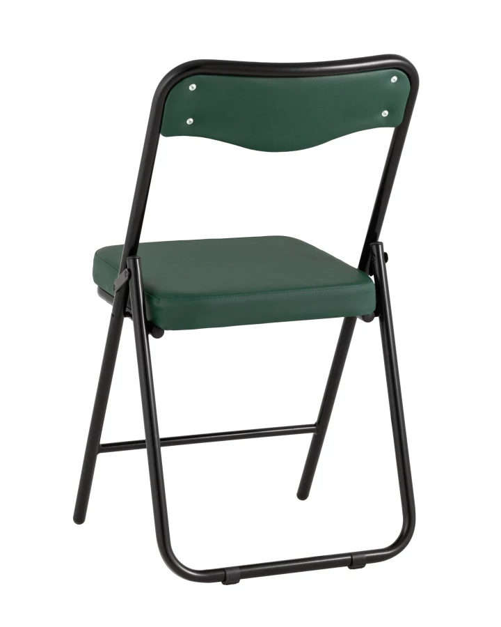 Складной стул Джонни экокожа зелёный каркас черный матовый (изображение №6)