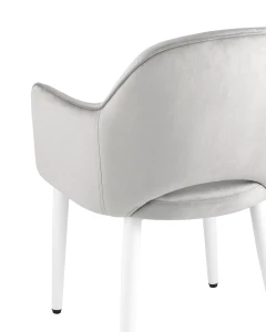 Второе фото. Стул Венера велюр серебристый ножки белые 2 шт