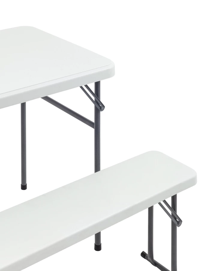Комплект стола и двух скамеек Кейт белый (изображение №5)