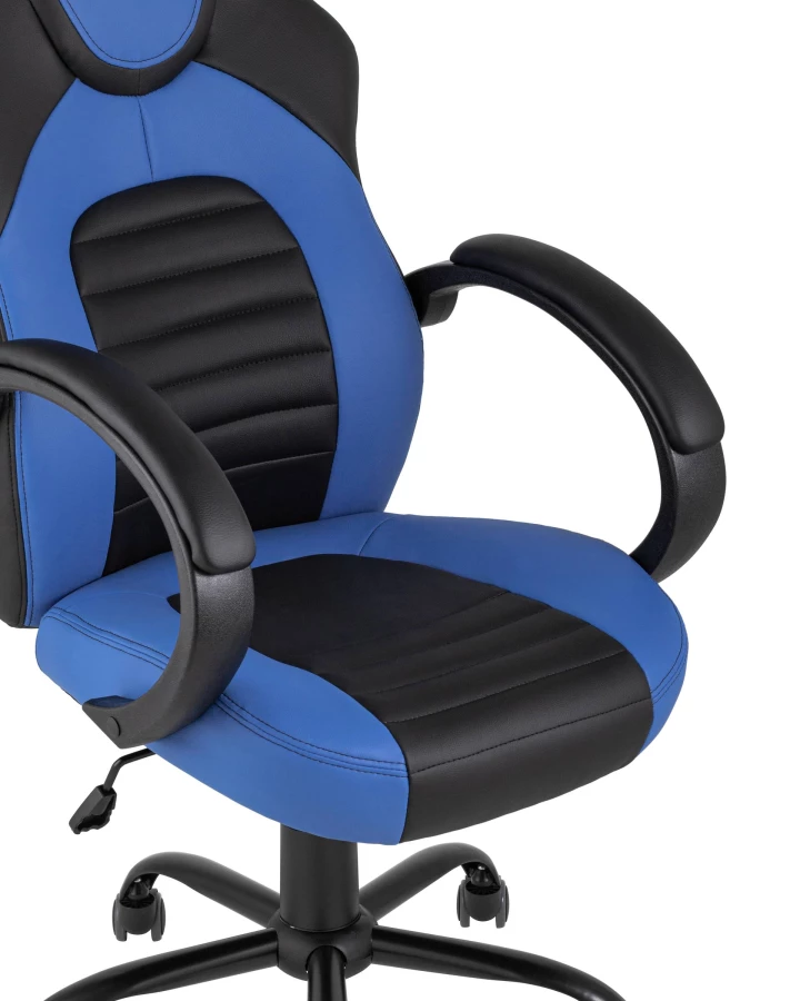 Кресло игровое TopChairs Racer Midi черно-синее (изображение №8)