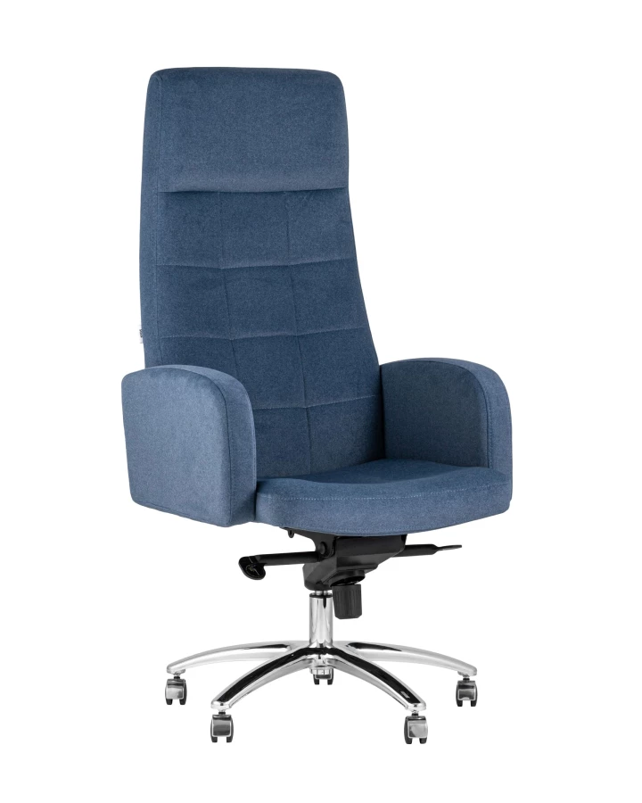 Кресло руководителя Лестер микровелюр темно-синий (изображение №1)