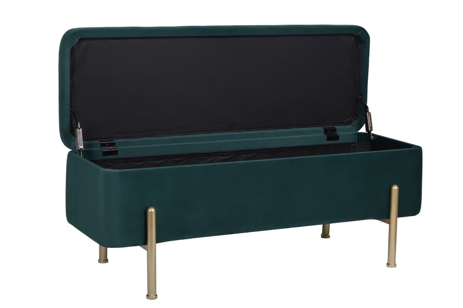 Банкетка Болейн с ящиком велюр зеленый (изображение №3)