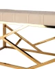 Банкетка-скамейка АРТ ДЕКО велюр бежевый сталь золото (изображение №3)