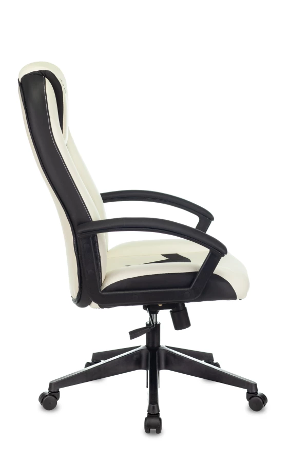 Кресло игровое Zombie 8 белый/черный искусственная кожа крестовина пластик (изображение №3)