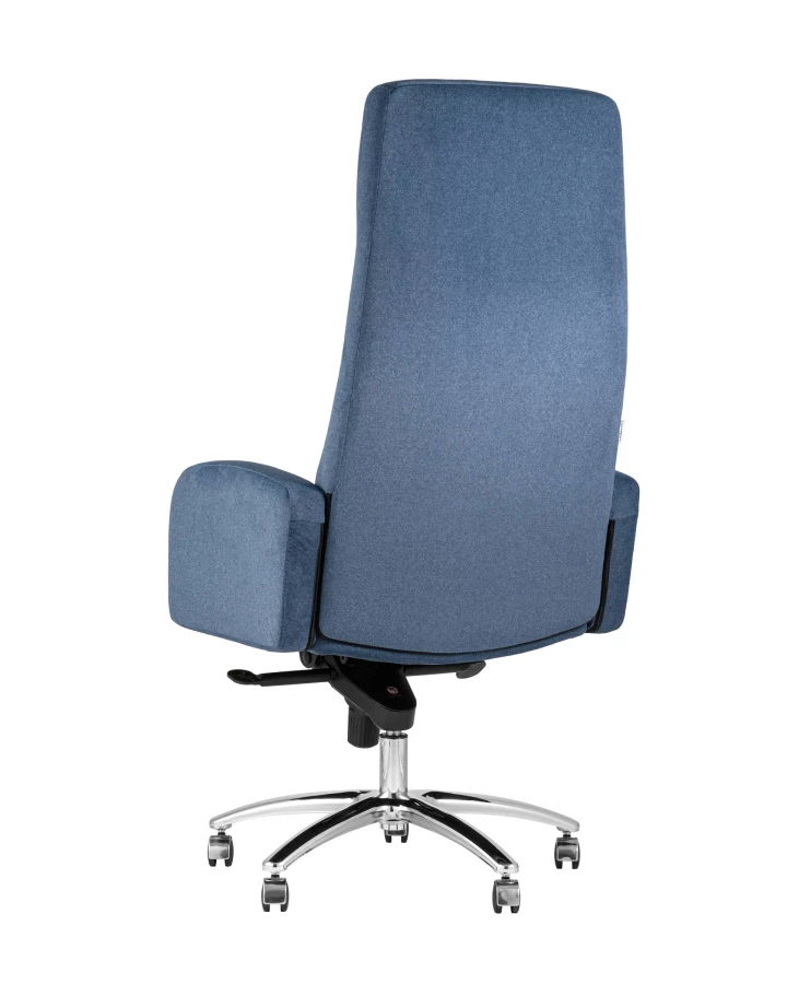 Кресло руководителя Лестер микровелюр темно-синий (изображение №5)