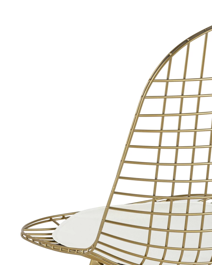 Стул обеденный Eiffel золотой с белой подушкой (изображение №5)