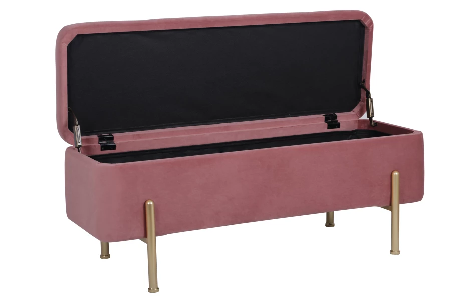 Банкетка Болейн с ящиком велюр розовый (изображение №3)