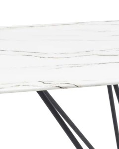 Второе фото. Стол обеденный Сакраменто 140*90 белый стеклянный