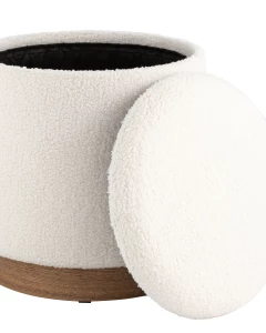 Второе фото. Пуф с ящиком Холли S тедди белый