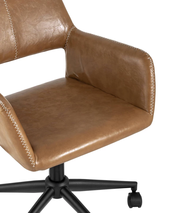 Кресло компьютерное Филиус экокожа коричневый (изображение №7)