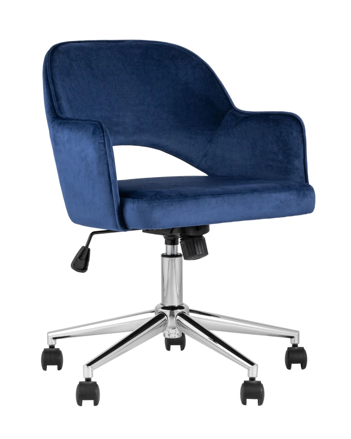 Кресло компьютерное Кларк велюр синий (изображение №1)