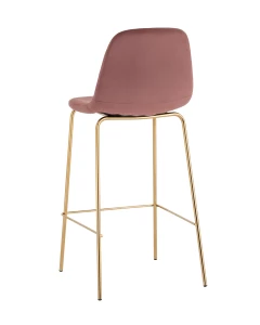 Второе фото. Стул барный Валенсия SN велюр пыльно-розовый золотые ножки 2 шт