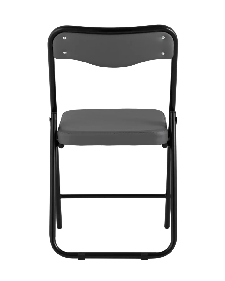 Складной стул Джонни экокожа серый каркас черный матовый (изображение №5)