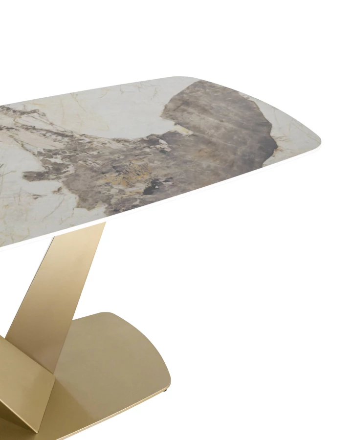 Стол обеденный Аврора 180*90 керамика светлая (изображение №3)