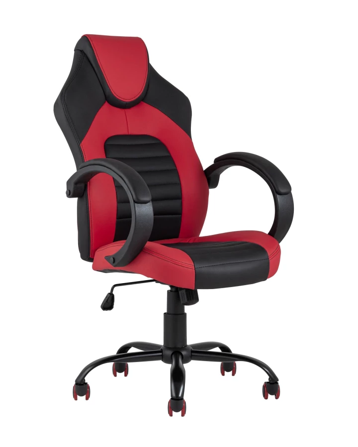 Кресло игровое TopChairs Racer Midi черно-красное (изображение №1)