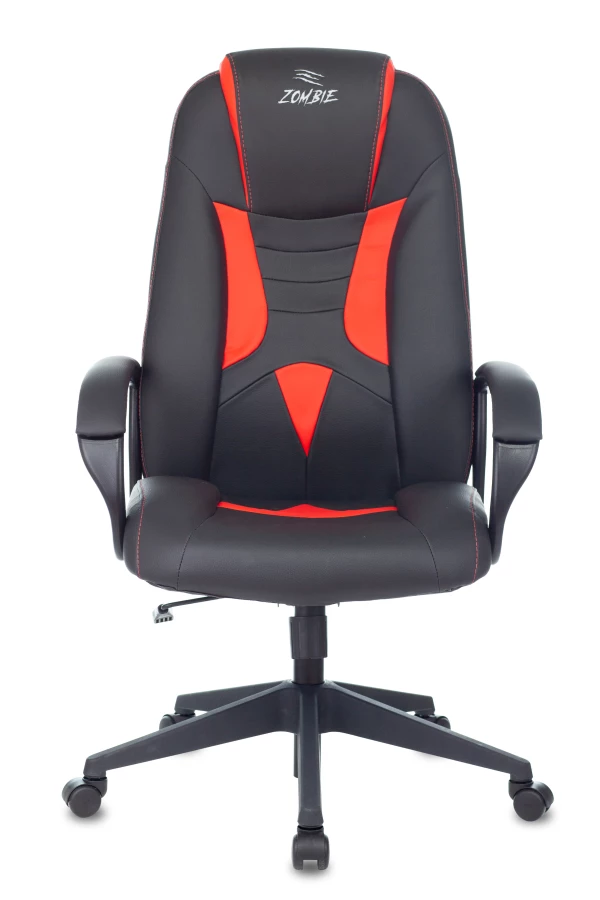 Кресло игровое Zombie 8 черный/красный искусственная кожа крестовина пластик (изображение №2)