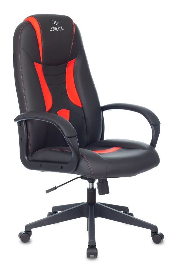 Кресло игровое Zombie 8 черный/красный искусственная кожа крестовина пластик (изображение №1)