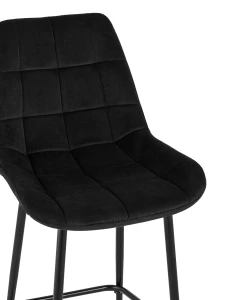 Второе фото. Стул полубарный Флекс велюр черный