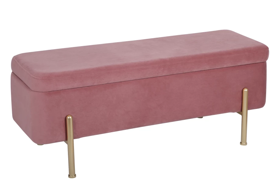 Банкетка Болейн с ящиком велюр розовый (изображение №1)