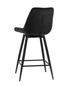 Второе фото. Стул полубарный Флекс с поворотным механизмом велюр черный