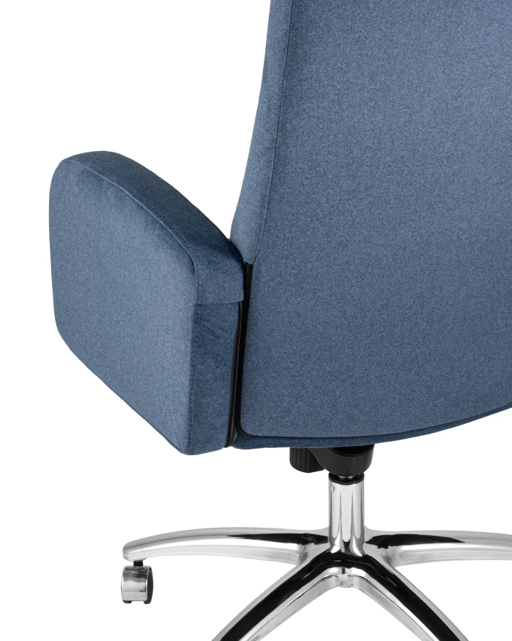 Кресло руководителя Лестер микровелюр темно-синий (изображение №6)