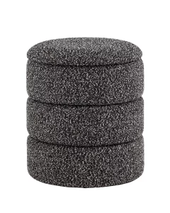 Пуф с ящиком Hive XS букле черный меланж