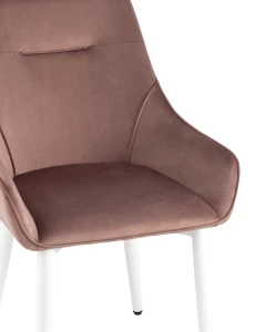 Второе фото. Стул Диана велюр пыльно-розовый ножки белые 4 шт