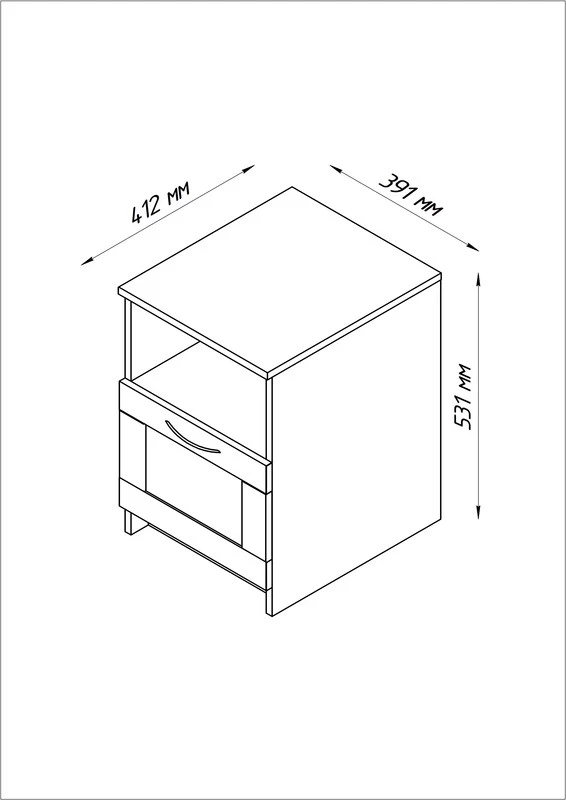 Тумба СИРИУС прикроватная с одним ящиком (изображение №3)