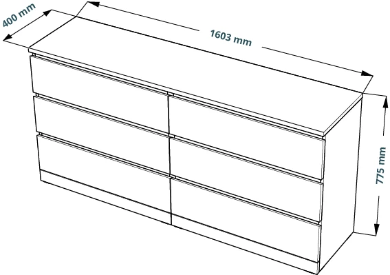 Комод Варма 6Д большой с шестью выдвижными ящиками (изображение №3)