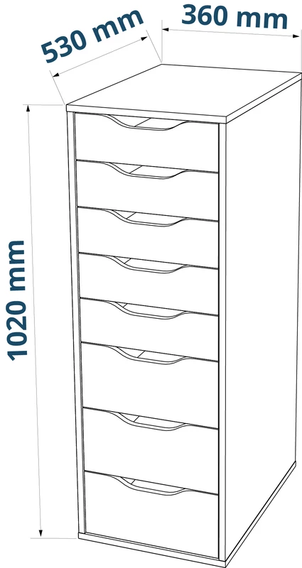 Комод Ингар белый высокий с пятью выдвижными ящиками (изображение №3)