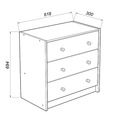 Комод 02 Вествик с тремя выдвижными ящиками (изображение №3)