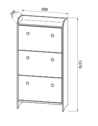 Тумба для обуви 03 Вествик с тремя откидными полками (изображение №3)