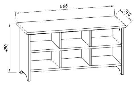 Тумба для обуви 900 Вествик с открыттыми полками (изображение №3)