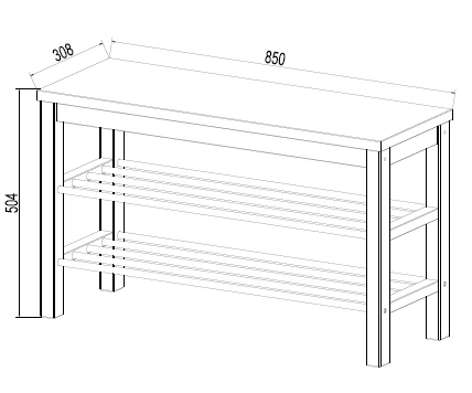 Скамья 85х50 Кантри для обуви белая (изображение №3)