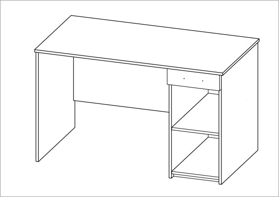 Стол КАСТОР письменный с одной тумбой и одним ящиком (изображение №3)