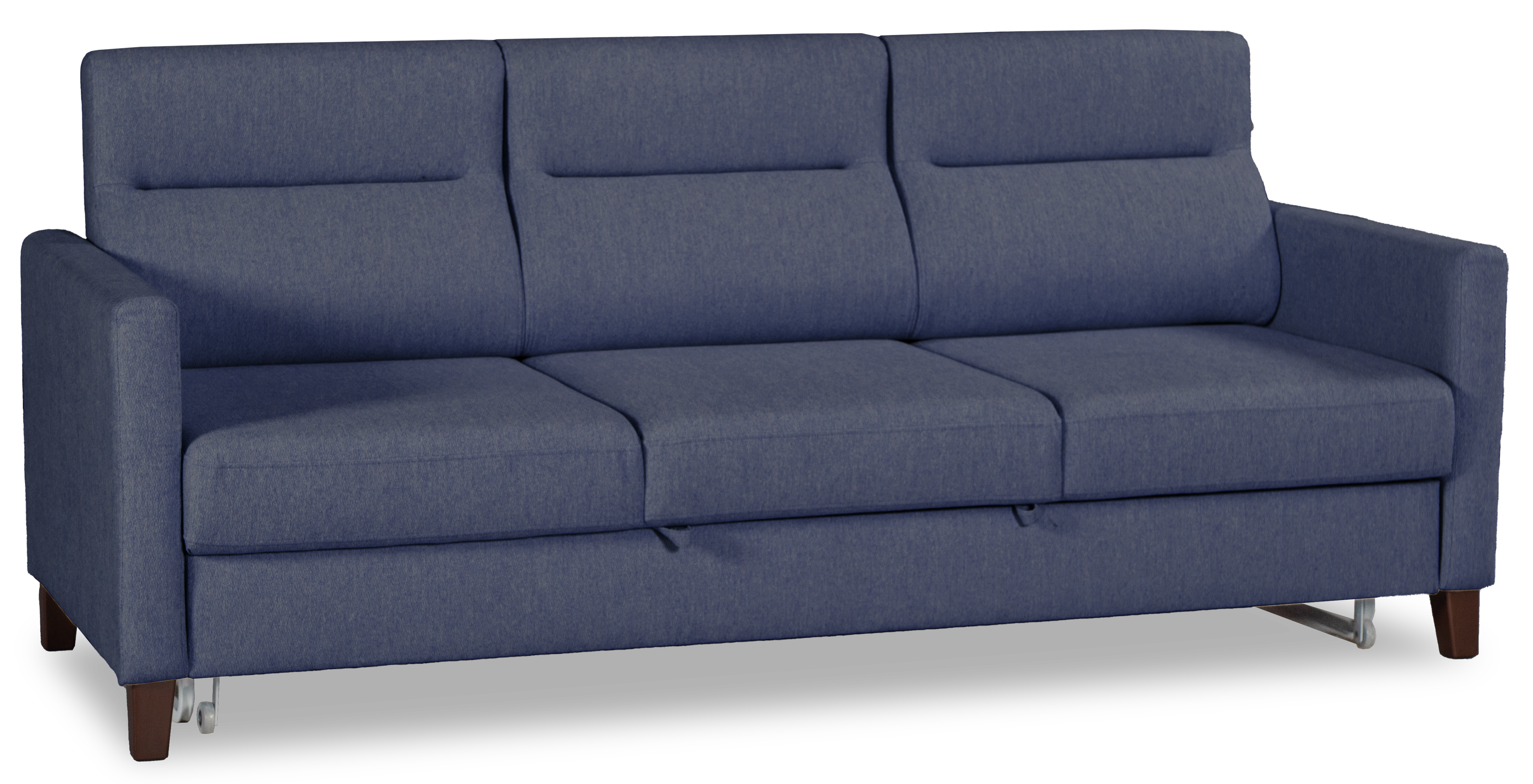 Диван-кровать Марсель велюровый, синий, 223х90х99 см