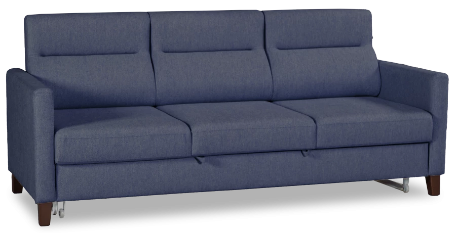 Диван-кровать Марсель велюровый, синий, 223х90х99 см (изображение №1)